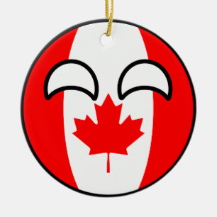 Funny Trending Geeky Canada Countryball Ceramic Ornament