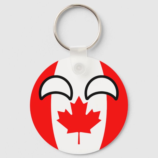 Funny Trending Geeky Canada Countryball Keychain (Front)