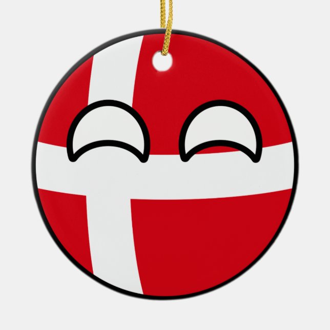 Funny Trending Geeky Denmark Countryball Ceramic Ornament (Front)