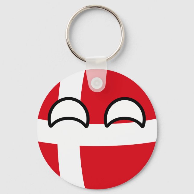 Funny Trending Geeky Denmark Countryball Keychain (Front)