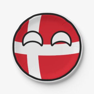 Funny Trending Geeky Denmark Countryball Paper Plate