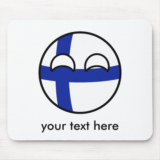 Funny Trending Geeky Finland Countryball Mouse Pad (Front)