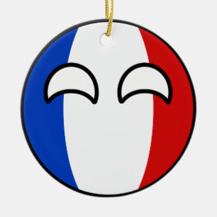 Funny Trending Geeky France Countryball Ceramic Ornament