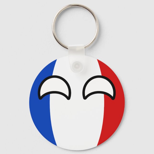 Funny Trending Geeky France Countryball Keychain (Front)