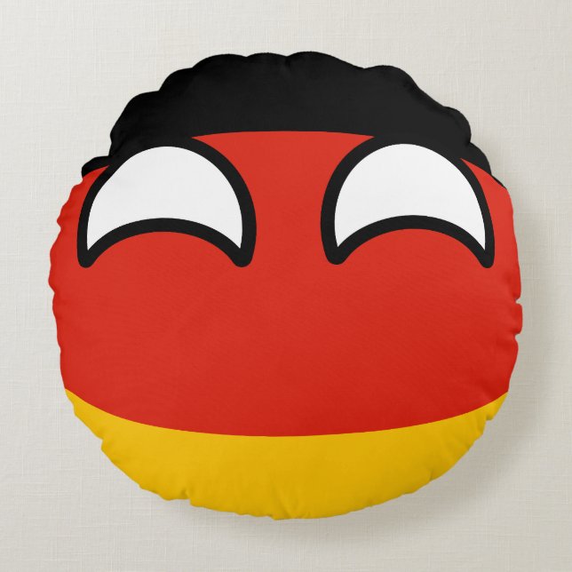 Funny Trending Geeky Germany Countryball Round Pillow (Front)