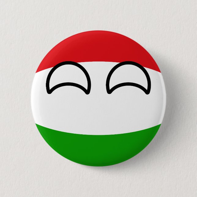 Funny Trending Geeky Hungary Countryball 2 Inch Round Button (Front)