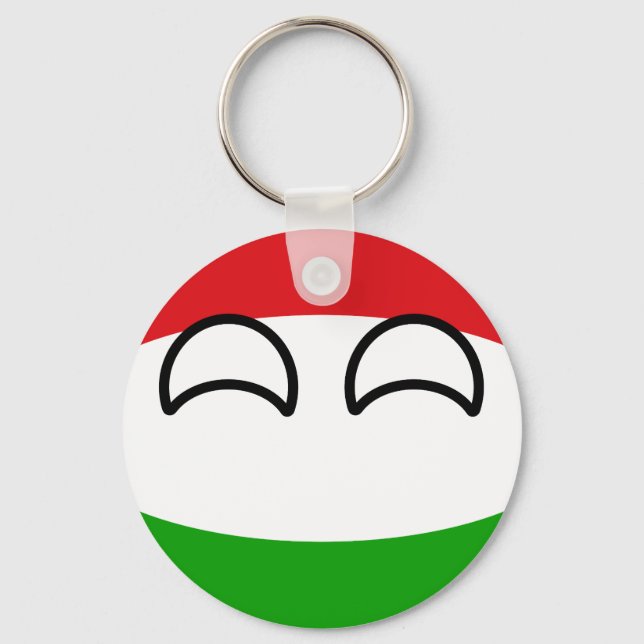 Funny Trending Geeky Hungary Countryball Keychain (Front)