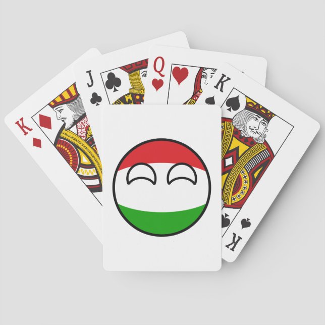Funny Trending Geeky Hungary Countryball Playing Cards (Back)