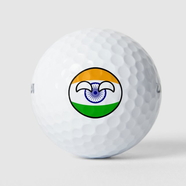 Funny Trending Geeky India Countryball Golf Balls (Front)