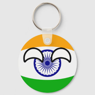 Funny Trending Geeky India Countryball Keychain