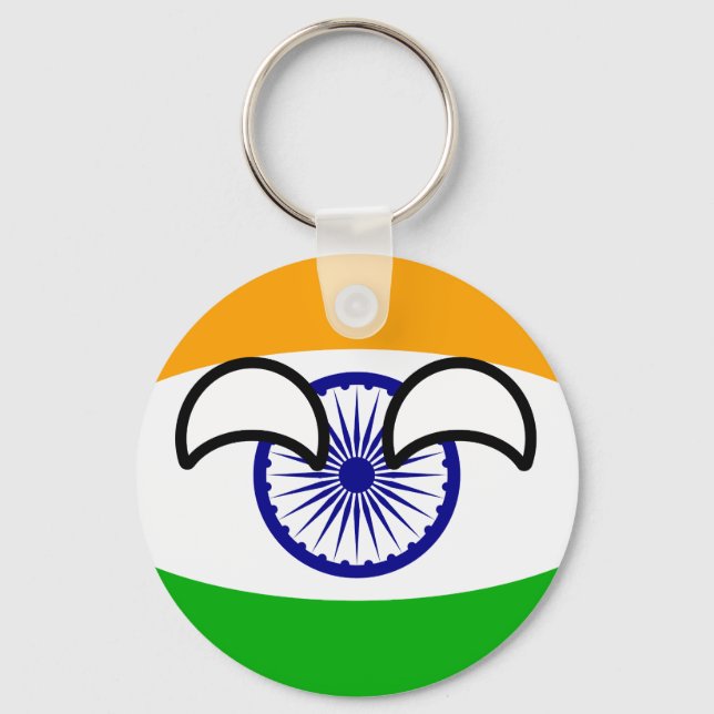 Funny Trending Geeky India Countryball Keychain (Front)