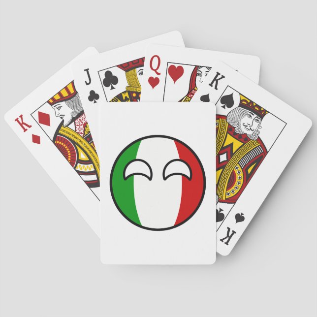 Funny Trending Geeky Italy Countryball Playing Cards (Back)