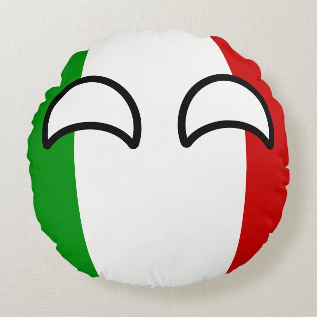 Funny Trending Geeky Italy Countryball Round Pillow (Front)