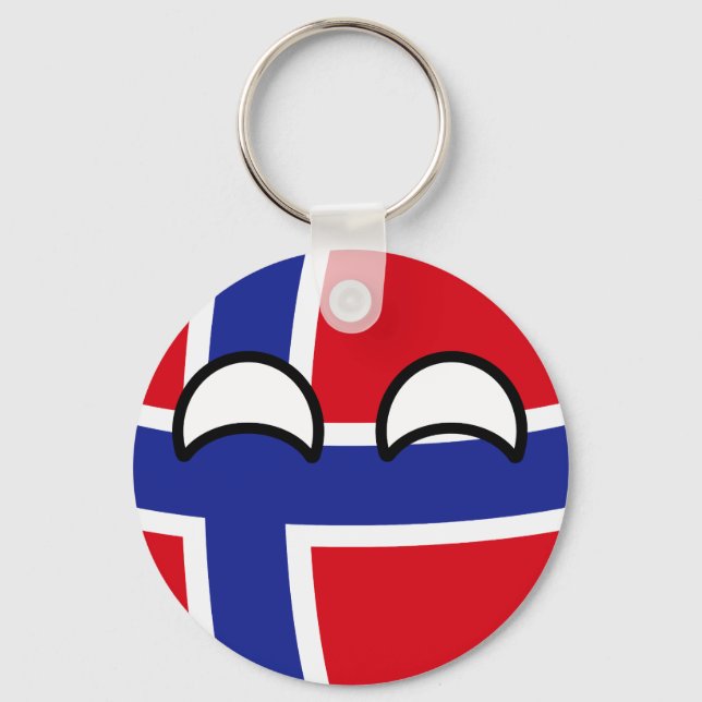 Funny Trending Geeky Norway Countryball Keychain (Front)