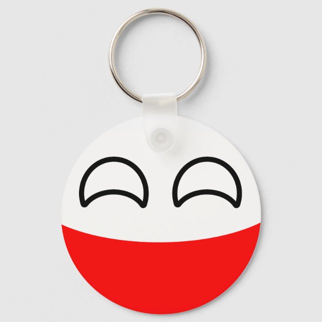 Funny Trending Geeky Poland Countryball Keychain (Front)