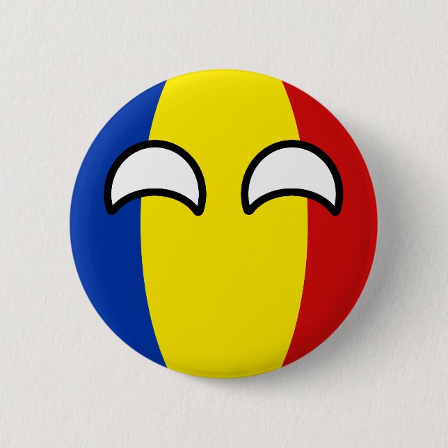 Funny Trending Geeky Romania Countryball 2 Inch Round Button (Front)