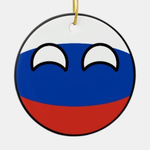 Funny Trending Geeky Russia Countryball Ceramic Ornament