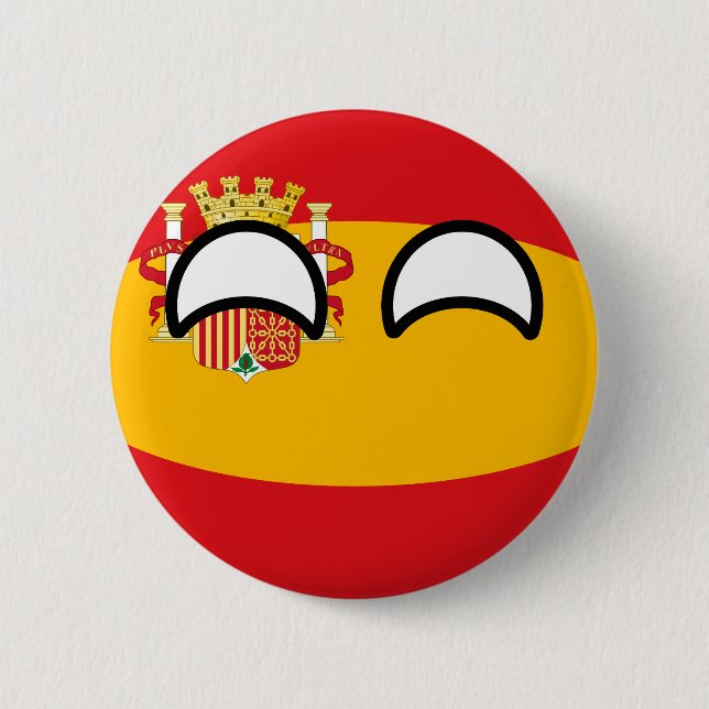 Funny Trending Geeky Spain Countryball 2 Inch Round Button (Front)