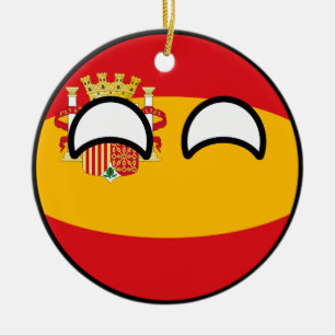 Funny Trending Geeky Spain Countryball Ceramic Ornament