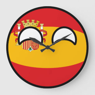 Funny Trending Geeky Spain Countryball Large Clock