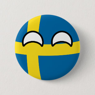 Funny Trending Geeky Sweden Countryball 2 Inch Round Button