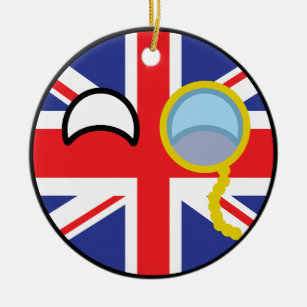 Funny Trending Geeky United Kingdom Countryball Ceramic Ornament