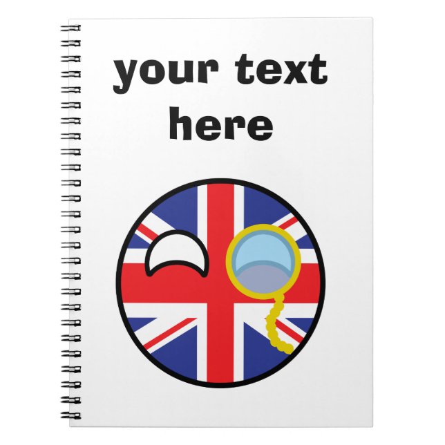 Funny Trending Geeky United Kingdom Countryball Notebook (Front)