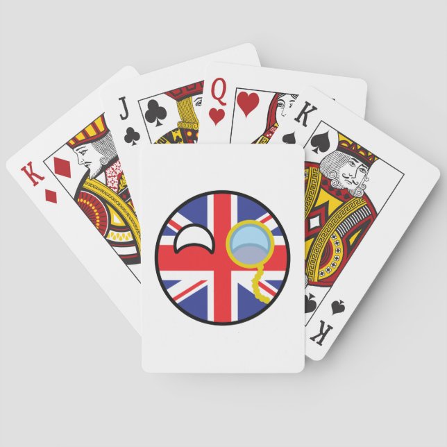 Funny Trending Geeky United Kingdom Countryball Playing Cards (Back)