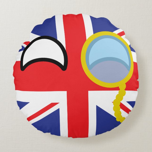 Funny Trending Geeky United Kingdom Countryball Round Pillow (Front)
