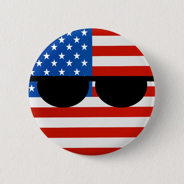 Funny Trending Geeky USA Countryball 2 Inch Round Button (Front)