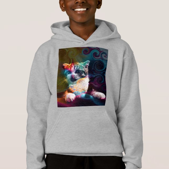 FUNNY TRENDY COLORFUL CAT ART (Front)