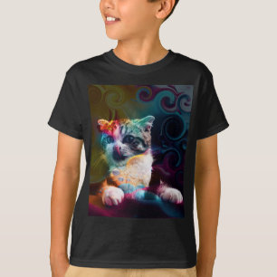 FUNNY TRENDY COLORFUL CAT ART T-Shirt