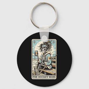 Funny Trendy Gift Tee Hockey Mom Tarot Card Keychain