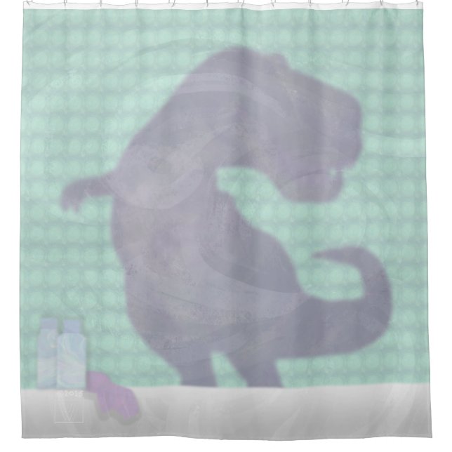 Funny TRex Dino in the Shower (Front)