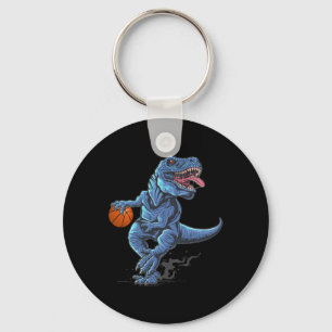 Funny Trex Dinosaur Playing Sketll Player Lover  Keychain