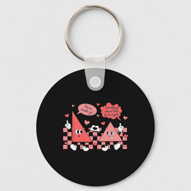 Funny Triangles Math Joke Valentines Day Math Teac Keychain (Front)