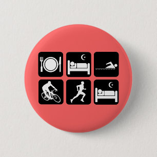 Funny triathlon 2 inch round button