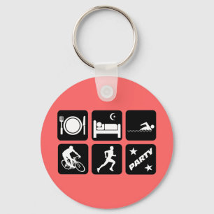 Funny triathlon keychain