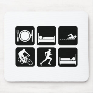 Funny triathlon mouse pad