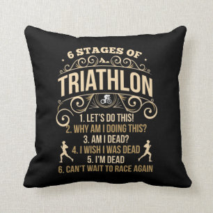 Funny Triathlon Quote Crazy Triathlete Sportsman Throw Pillow