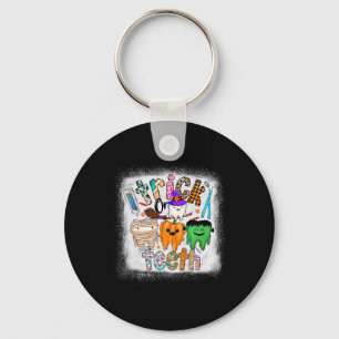 Funny Trick Or Teeth Dental Istant Dentist Hallowe Keychain