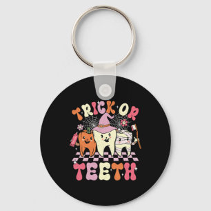 Funny Trick Or Teeth Halloween Dental Hygienist Or Keychain