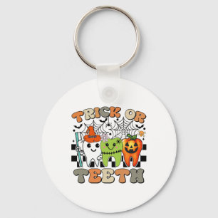 Funny Trick Or Teeth Halloween Dental Hygienist Or Keychain