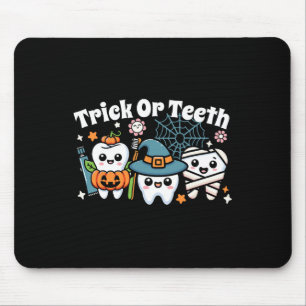 Funny Trick Or Teeth Halloween Dental Hygienist Or Mouse Pad