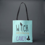 Funny Trick or Treat Bag for Halloween<br><div class="desc">Celebrate Halloween with this funny bag. It features the words "witch better have my candy" with fun witch graphics. Use the template to change the message or the customize it button to change colours and fonts. Trick or treat in style with this fun bag!</div>