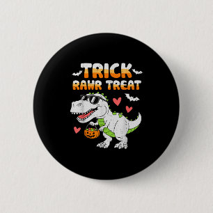 Funny Trick Rawr Treat Dinosaur T Rex Halloween To 2 Inch Round Button