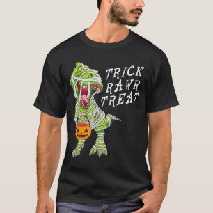 Funny Trick Rawr Treat Halloween T Rex Dinosaur T-Shirt