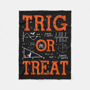 Funny Trig Or Treat Trigonometry Math Teacher Hall Fleece Blanket