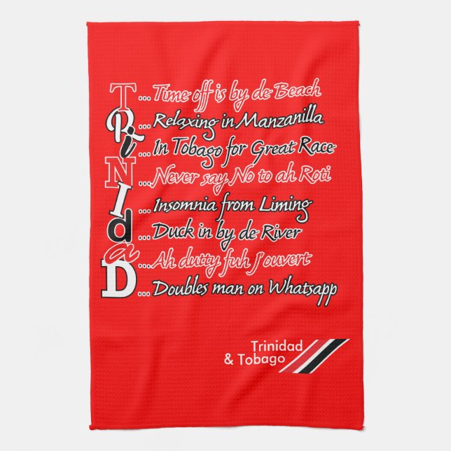 Funny Trini Description 3 Kitchen Towel (Vertical)