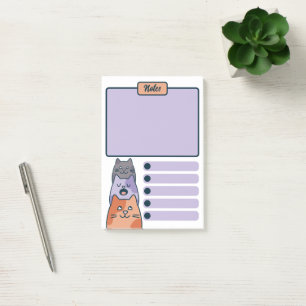 Funny Trio of Cartoon Cats Post-it Notes